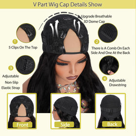 Omeself V Part Wig 22 Inch back view