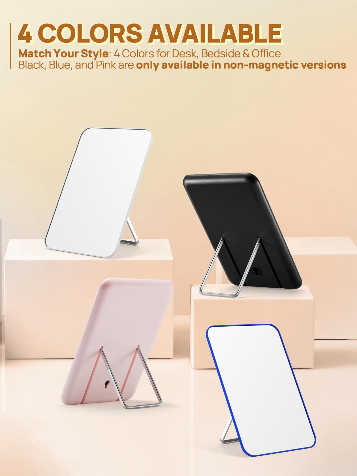 OMIRO Desk Makeup Mirror attached to a metal surface