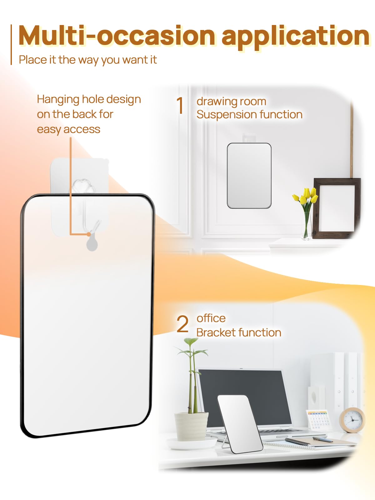 OMIRO makeup mirror with hanging hole for wall mounting