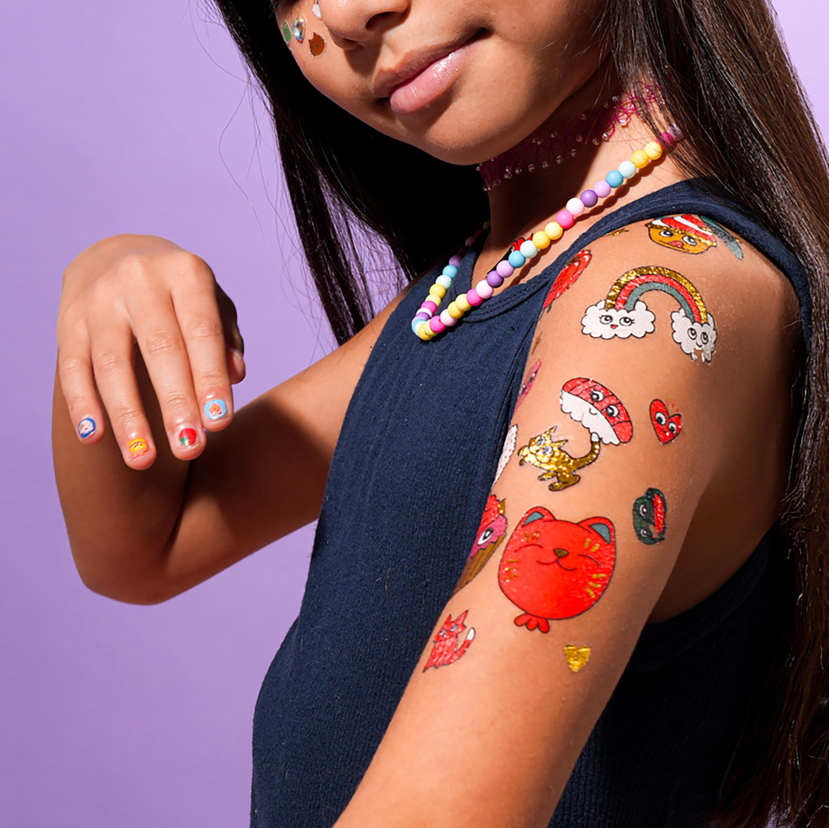 Omy Kawaii Temporary Tattoos showing easy removal process