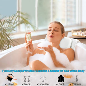 OMYSTYLE Full Body Bath Pillow showing suction cups