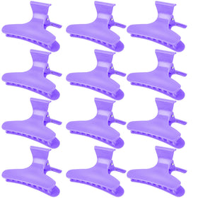 Ondder 12 pack purple butterfly hair clips front view