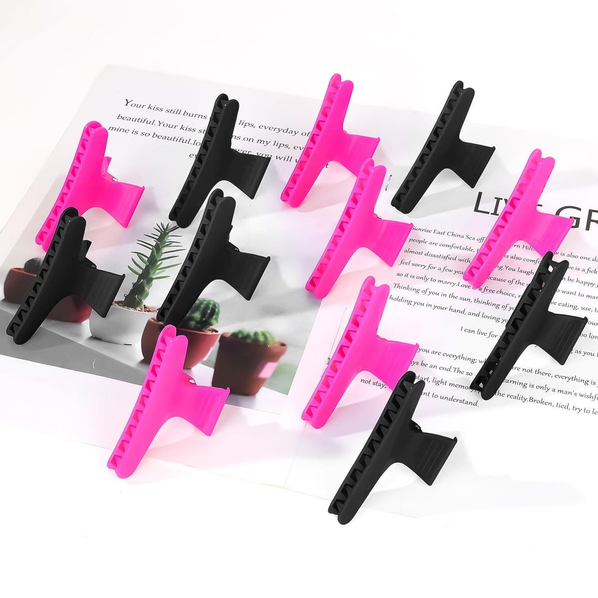 Ondder Butterfly Hair Claw Clips displayed in a beauty setup