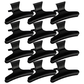 Ondder Butterfly Hair Clips 12-pack black clips front view
