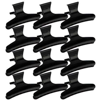 Ondder Butterfly Hair Clips 12-pack black clips front view