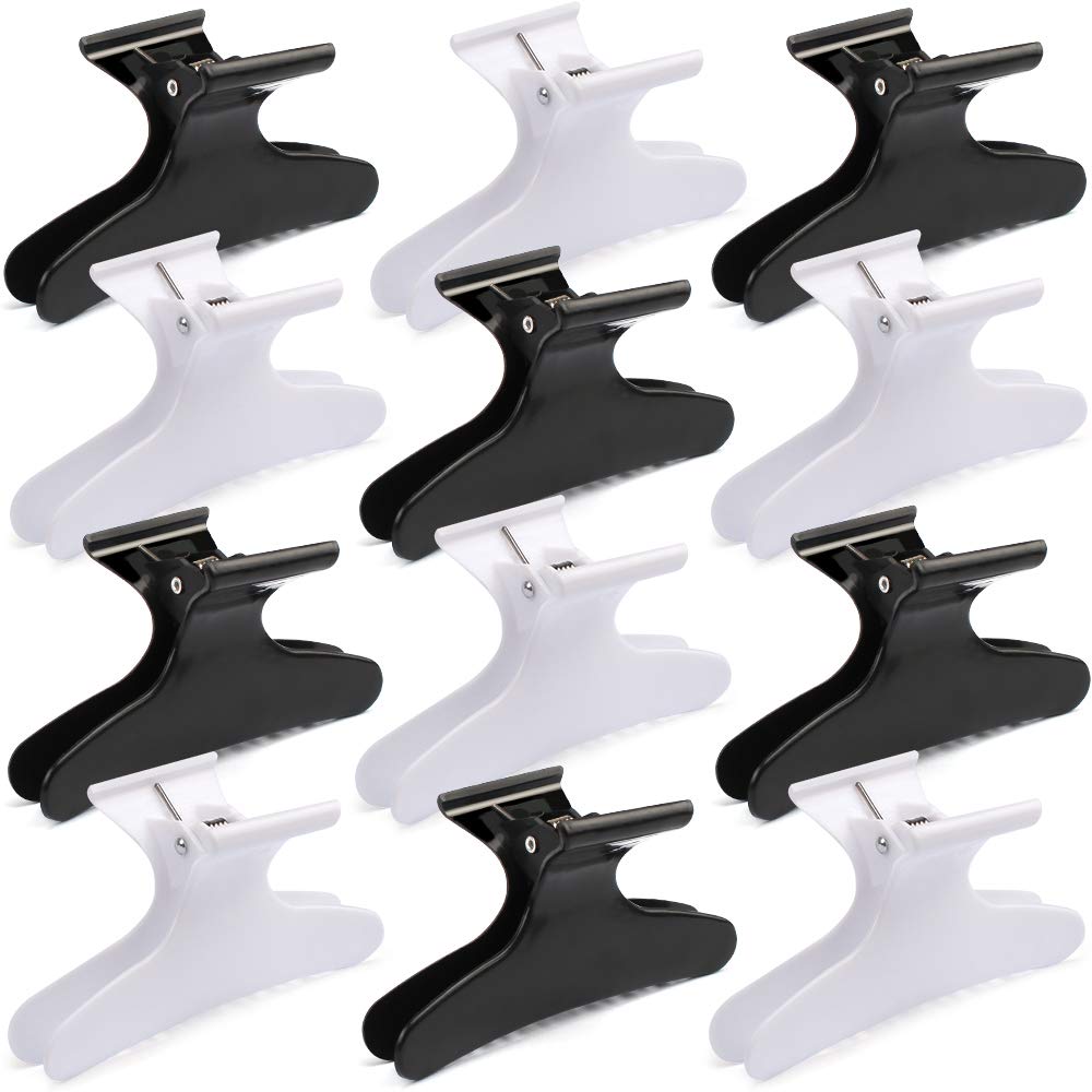 Ondder Hair Clips 12 pack in black and white, front view