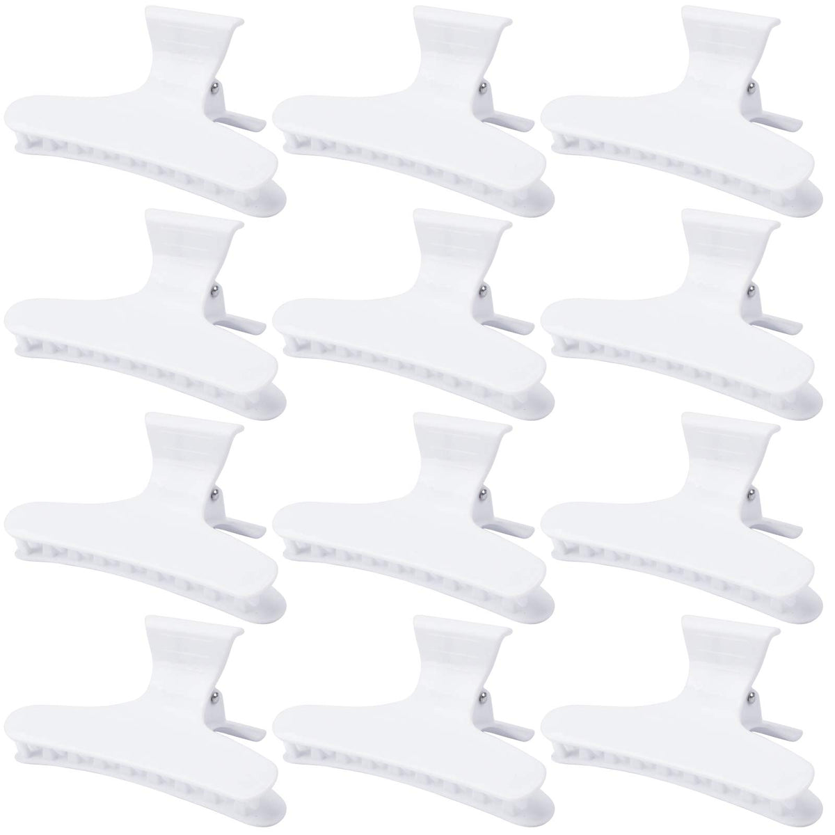 Ondder Hair Clips 12 pack white butterfly clips front view