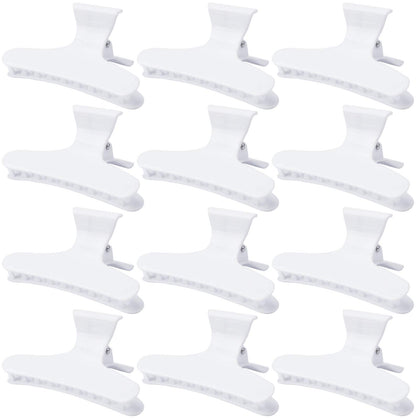 Ondder Hair Clips 12 pack white butterfly clips front view