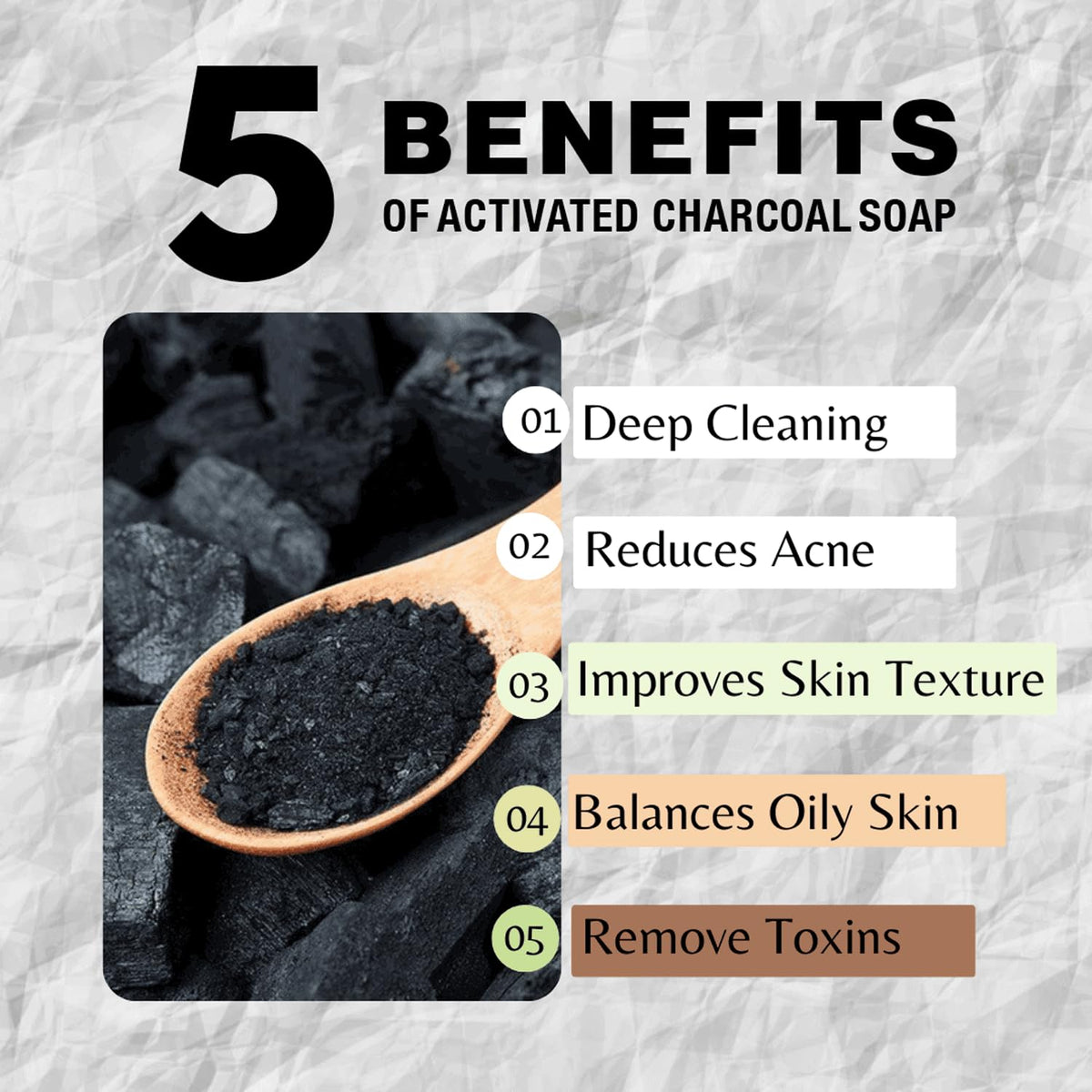 One With Nature Activated Charcoal Soap bars displayed