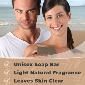 One With Nature Dead Sea Mud Soap on a natural stone background