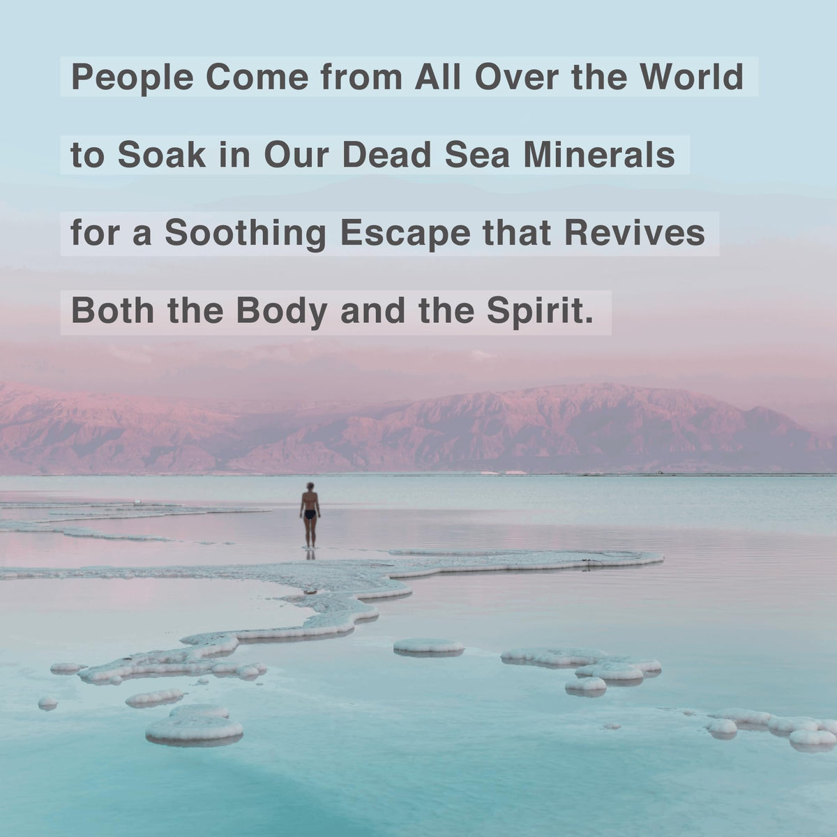 One With Nature Dead Sea Salt being poured into a bath