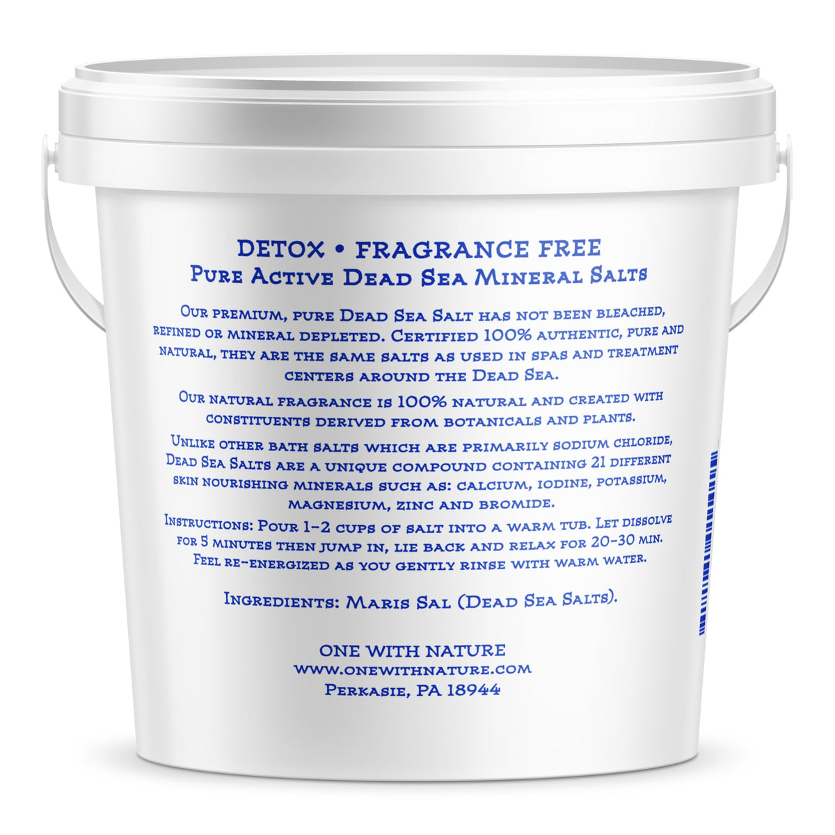 One With Nature Dead Sea Salt fine granules close-up