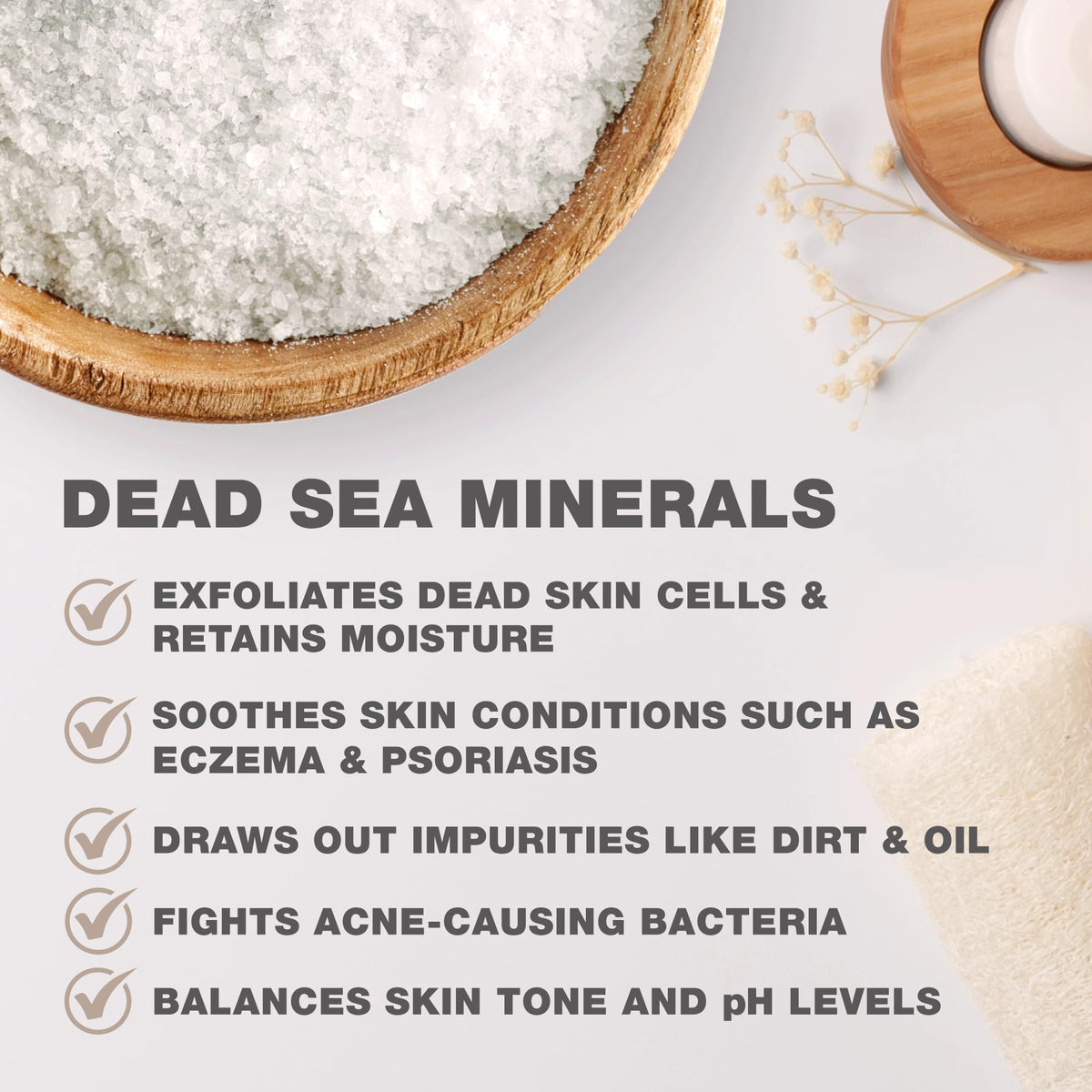 One With Nature Dead Sea Salt Lavender in a bath setting