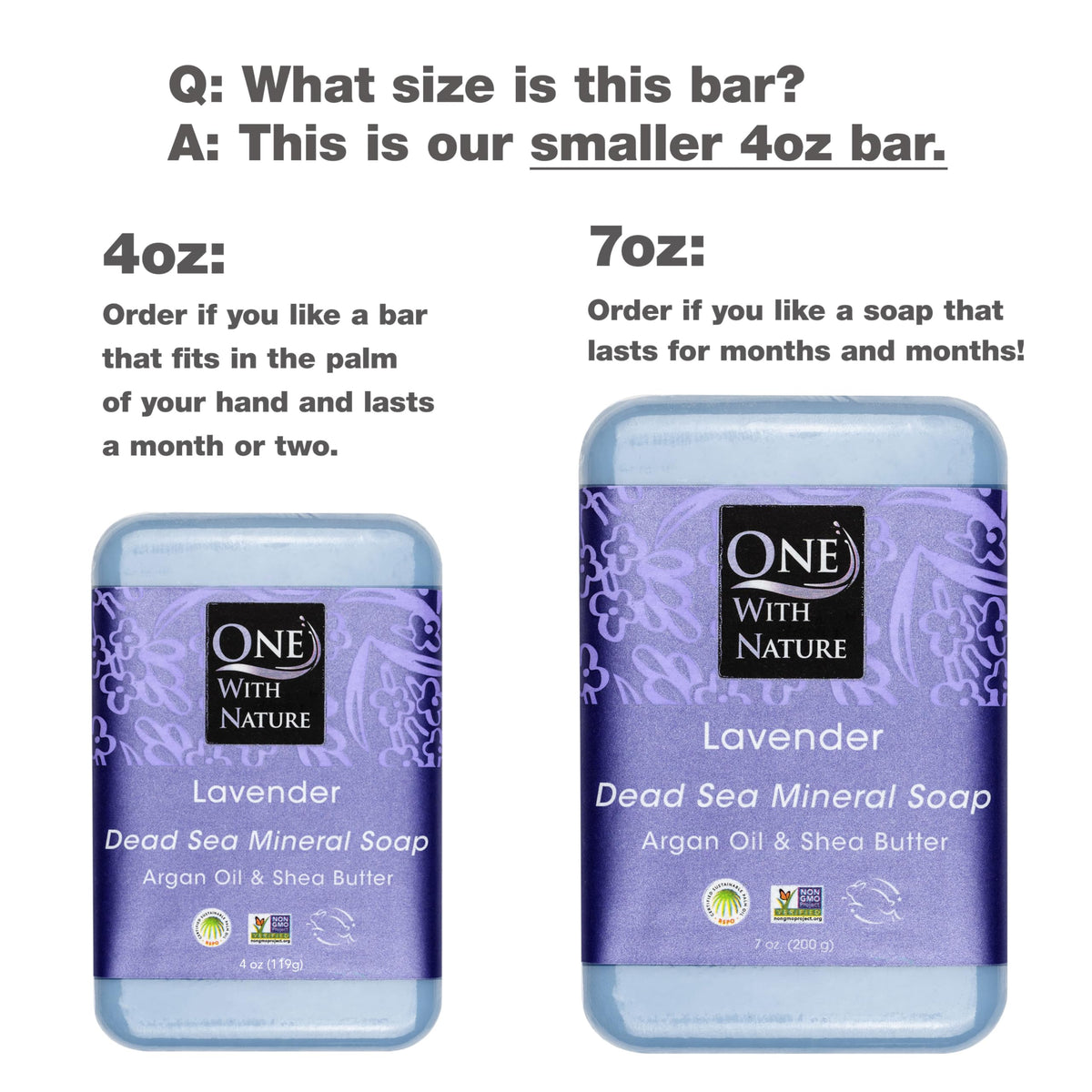 One With Nature Dead Sea Salt Lavender Soap 4oz back view