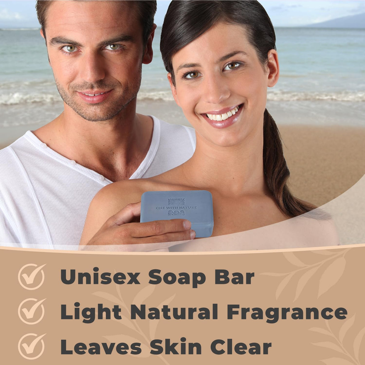 One With Nature Dead Sea Salt Lavender Soap 4oz lifestyle scene
