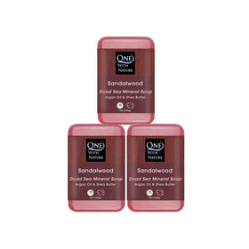 One With Nature Dead Sea Salt Sandalwood Soap 3-Pack front view