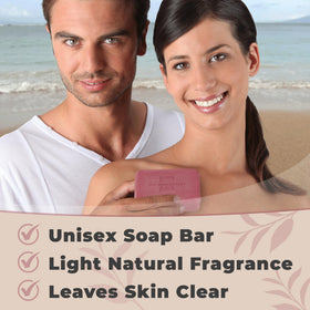 One With Nature Dead Sea Salt Sandalwood Soap in lifestyle setting