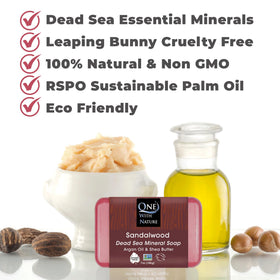 One With Nature Dead Sea Salt Sandalwood Soap with natural ingredients