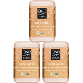 One With Nature Dead Sea Salt Shea Butter Soap 3-Pack front view