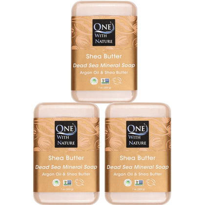 One With Nature Dead Sea Salt Shea Butter Soap 3-Pack front view