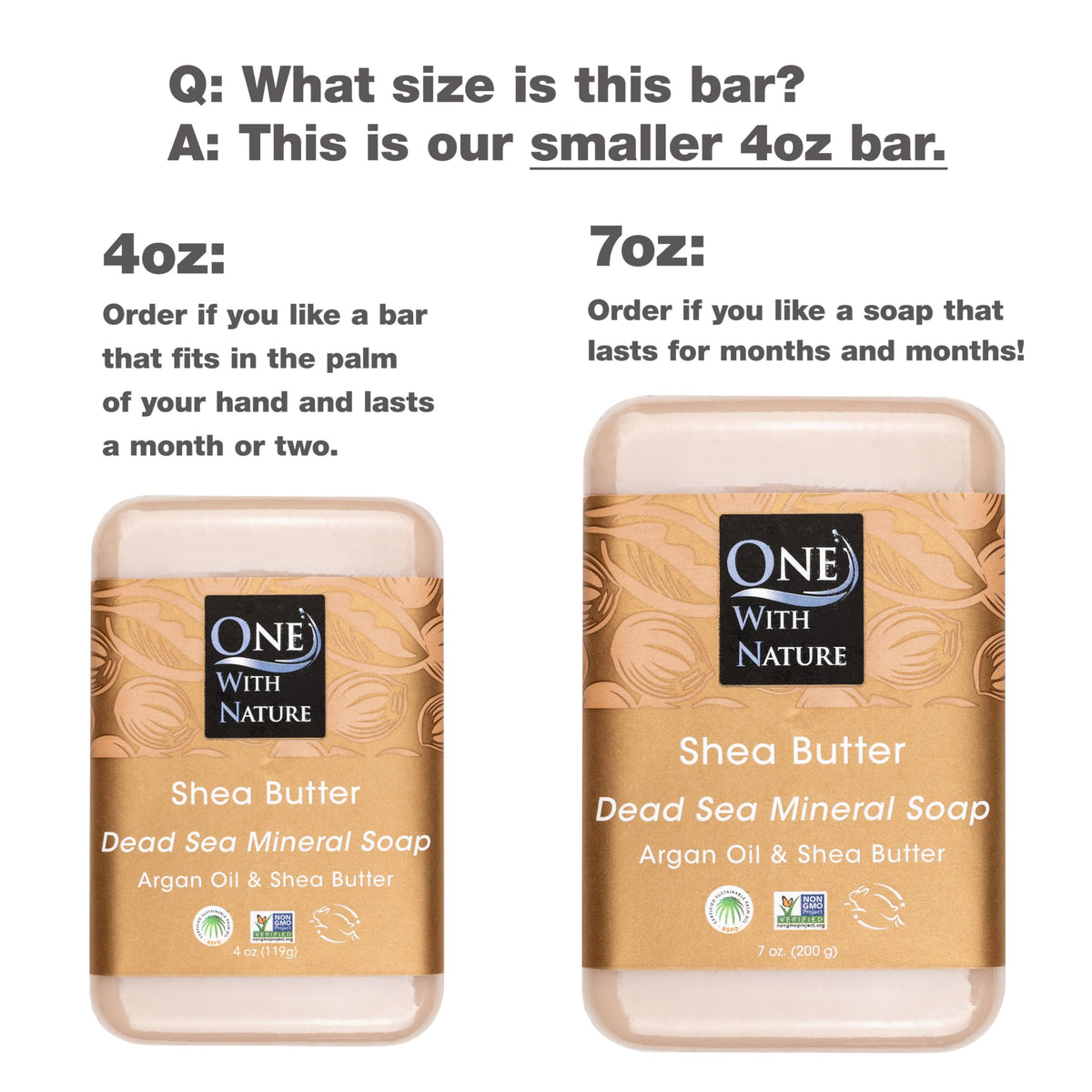 One With Nature Dead Sea Salt Shea Butter Soap 4oz back view