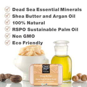 One With Nature Dead Sea Salt Shea Butter Soap 4oz packaging