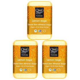 One With Nature Dead Sea Salt Soap 3-Pack front view