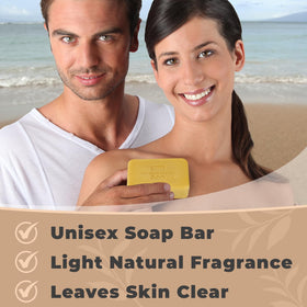 One With Nature Dead Sea Salt Soap in a bathroom setting