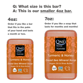 One With Nature Dead Sea Salt Turmeric Soap 4oz back view