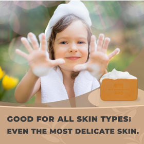 One With Nature Dead Sea Salt Turmeric Soap in use