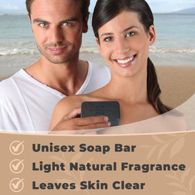 One With Nature soap bars displayed on a wooden surface