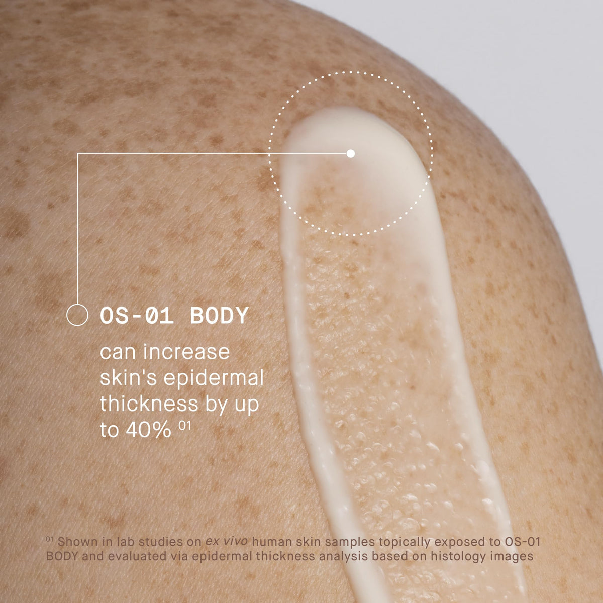 oneskin OS-01 BODY Topical Supplement Moisturizer application on skin
