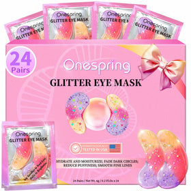 Onespring Eye Masks tri-colour glitter gel patches front view