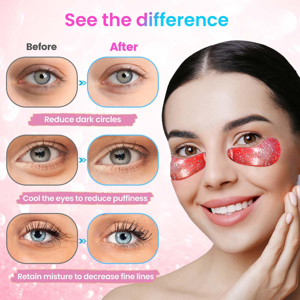 Onespring Eye Masks under eye patches displayed on a flat surface