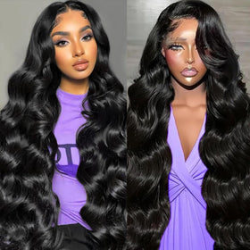 ONIVAN 26 Inch Body Wave Lace Front Wig front view