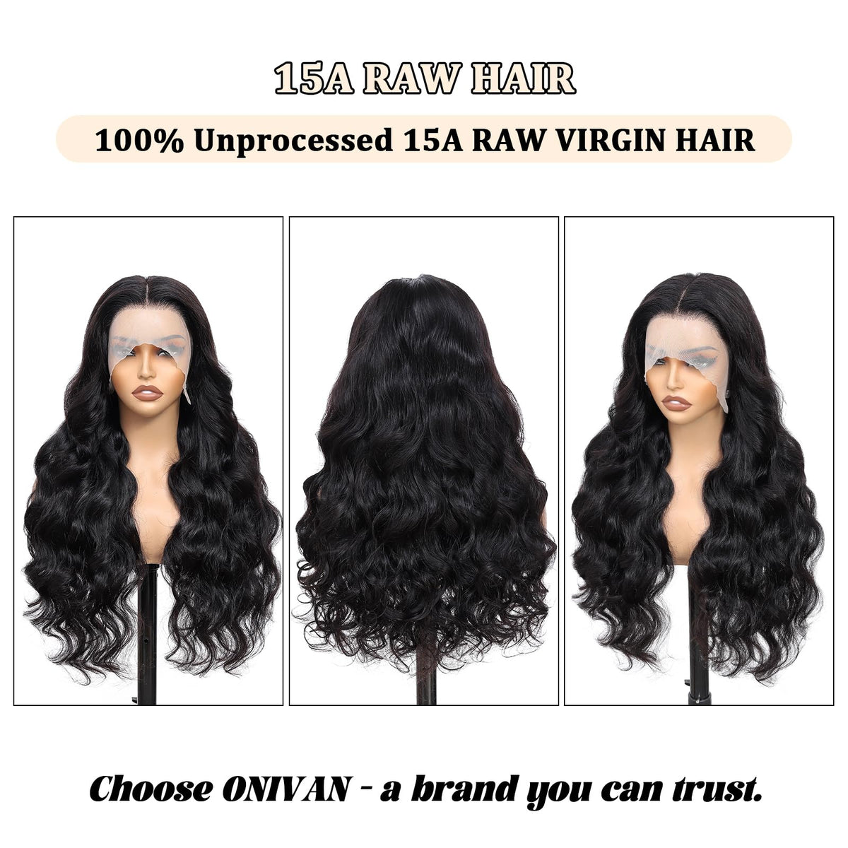 ONIVAN Body Wave Lace Front Wig with adjustable strap