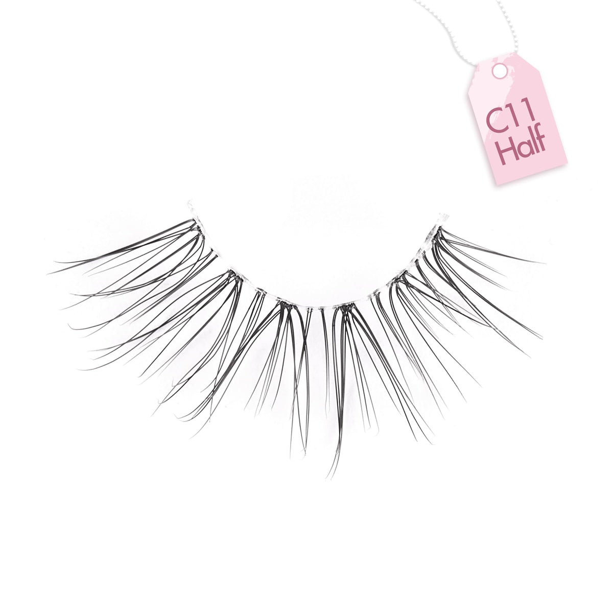 Onlyall Half Eyelashes clear band detail close-up