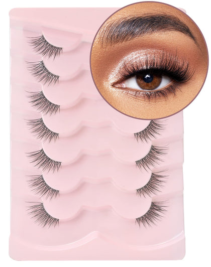 Onlyall Half Eyelashes corner lashes front view with clear band