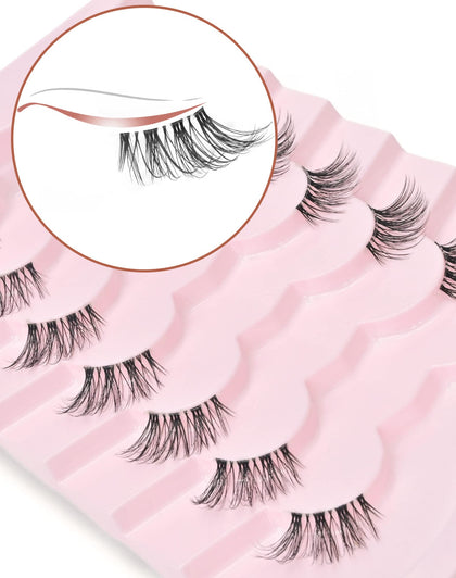 Onlyall Natural Look Half Lashes front view with clear band