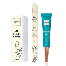 ONSEN Nail File Buffer Sparkle-KIT 1.0 with nail file and cuticle serum