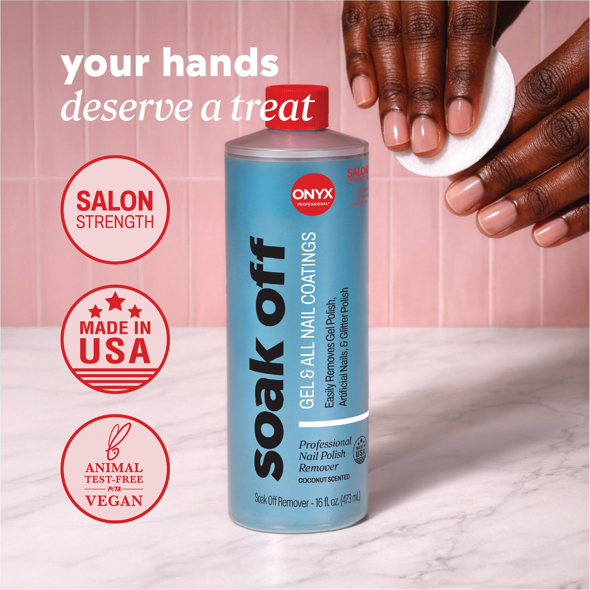 Onyx Professional Coconut Nail Polish Remover in a lifestyle setting