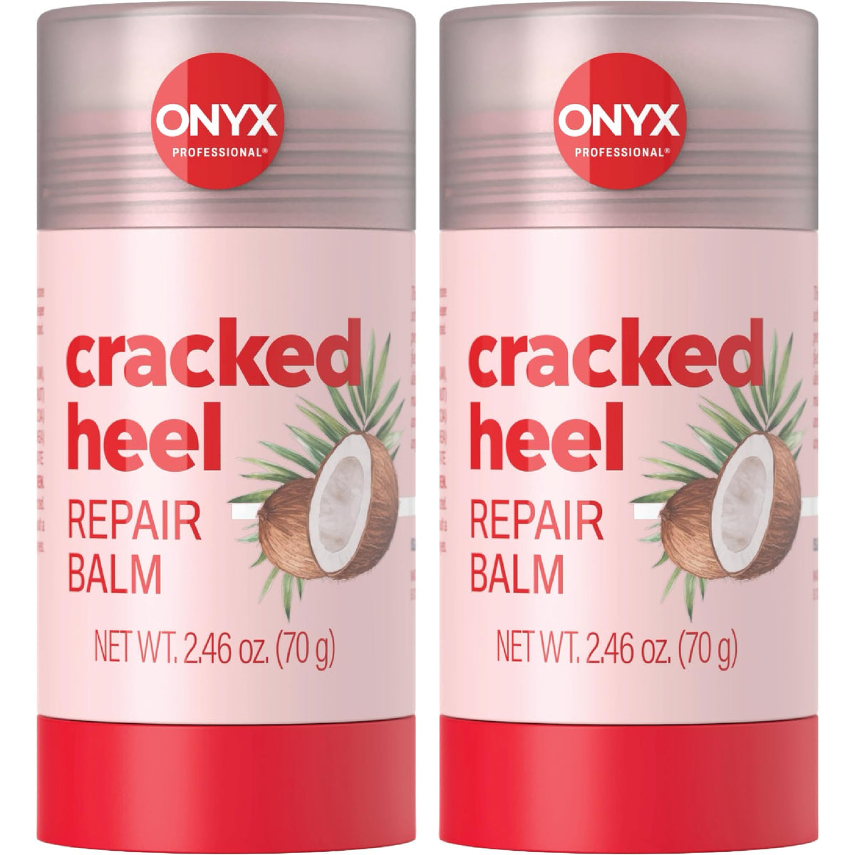 Onyx Professional Cracked Heel Repair Balm Stick front view with coconut scent label