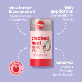 Onyx Professional Cracked Heel Repair Balm Stick packaging with 2 pack display