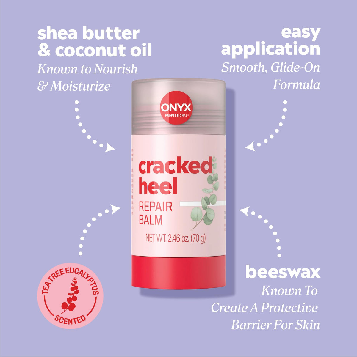 Onyx Professional Cracked Heel Repair Balm Stick side view