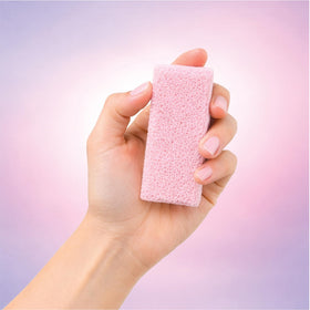 Onyx Professional Double Sided Pumice Stone on a bathroom counter