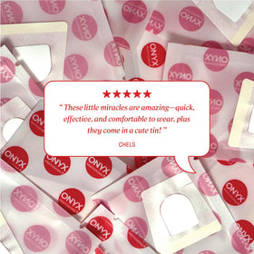Onyx Professional Hard as Hoof Nail Repair Patches displayed with a nail file