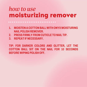 Onyx Professional Nail Polish Remover in use with nails