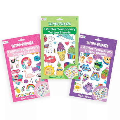 Ooly Glitter Temporary Tattoos for Kids Rainbow Variety Pack front view