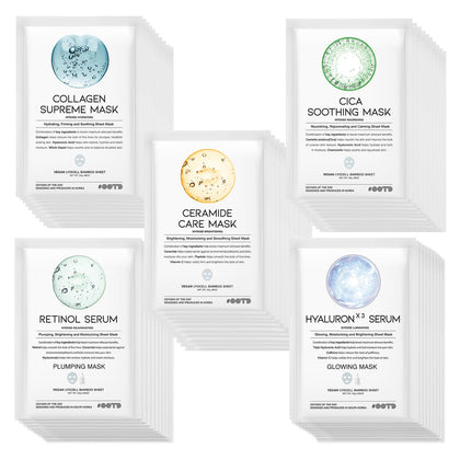 #OOTD Vegan Sheet Mask Bundle front view with packaging