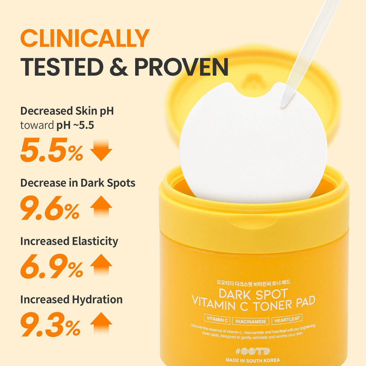 #OOTD Vitamin C Toner Pads in use on skin